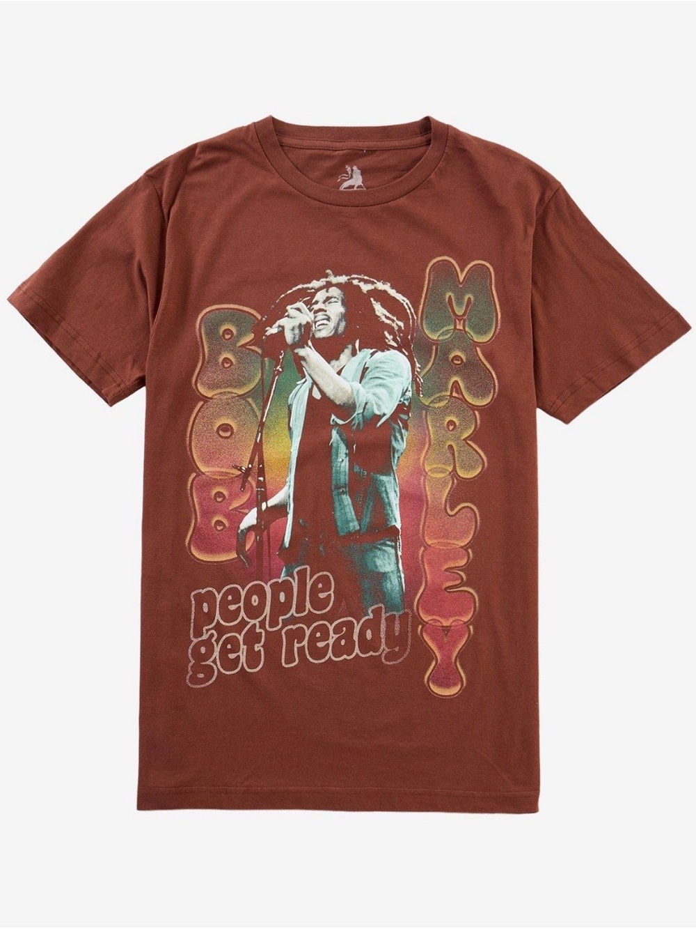 Hot Topic Brown Bob Marley "People Get Ready" Graphic Tee